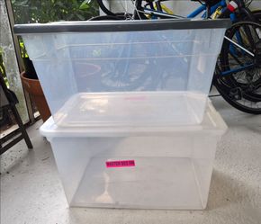 2 Clear Stackable Sterilite Storage Containers Boxes
