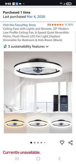 Ceiling Fans with Lights and Remote, 20"