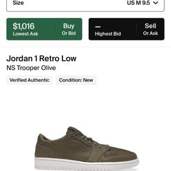 Air Jordan 1 Low Og Swooshless “trooper Olive”