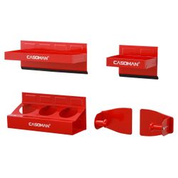 New-CASOMAN 4PCS Red Magnetic Toolbox Shelf, Tray, Paper Towel Holder, Variety of Use, Durable, Magnets Any Metal Surface