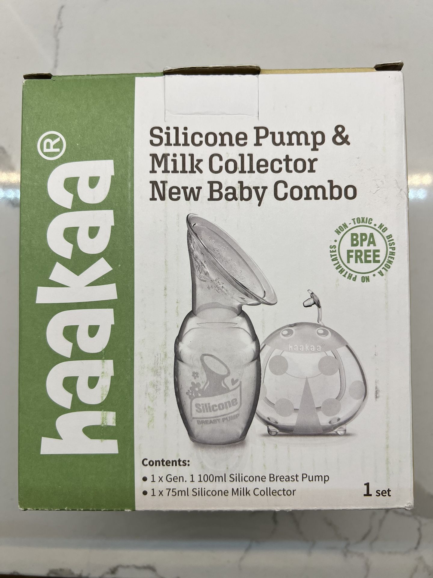 haakaa Manual Breast Pump for Breastfeeding 4oz/100ml and Ladybug Milk Collector 2.5oz/75ml Combo / Baby Stuff/ Breastfeeding Stuff 