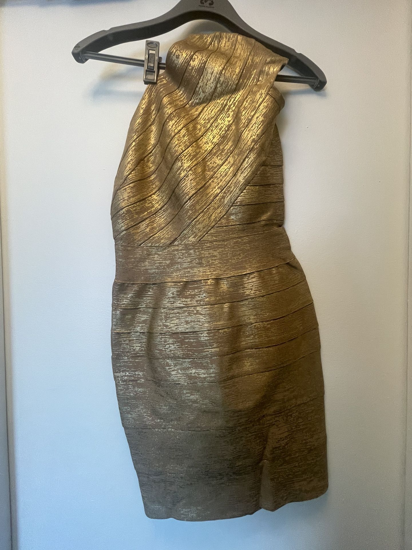 Herve Ledger Gold Black Dress Medium