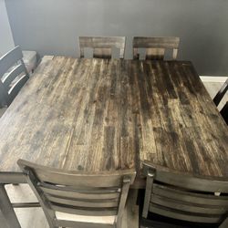 Bar Height Table 6 Chairs 