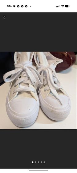 Wonder Nation Unisex Kids High Top Canvas Lace-Up Sneakers White Memory Foam 3