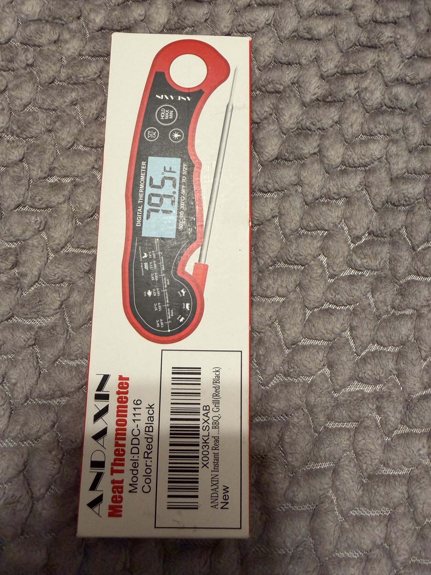 Meat Thermometer Digital for Grilling and Cooking - ANDAXIN Waterproof Ultra-Fast Instant Read Food thermometers with Backlight & Calibration for Kitc