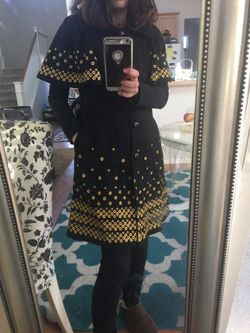 Brand New Embroidered Black Coat Size 4