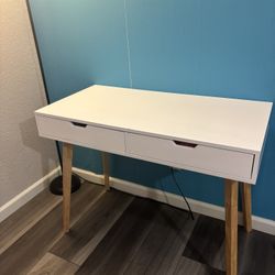 Minimalist White & Wood Desk