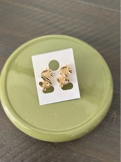Gold plated $ earrings