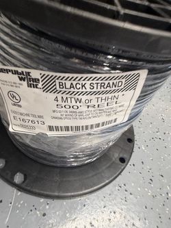 #4 wire THHN 500ft copper single stranded cable new spool $850 read the Discerption 👇 👇👇👇
