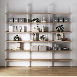 Ladder Bookshelf Oak Matte White $75 Each