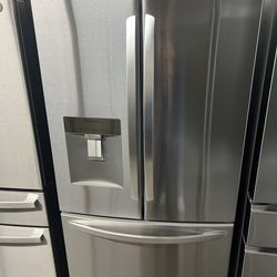 NEW OPEN BOX LG FRENCH STYLE STAINLESS STEEL REFRIGERATOR