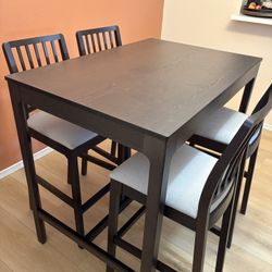 Dining Set – Bar Table + 4 Chairs 