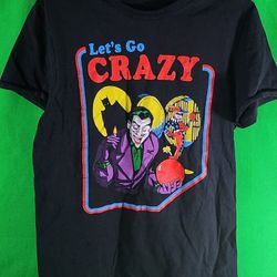 Vintage Style Cartoon Joker Harley Quinn Batman T-shirt Size SMALL