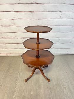 Mahogany Tiered Pie Crust Table
