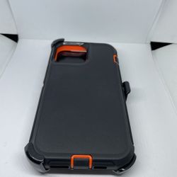 For iPhone 13 Pro Max Orange Case With Belt Clíp Holster 