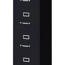 Vertical Black, Metal Filing Cabinet 4 Drawers 52”