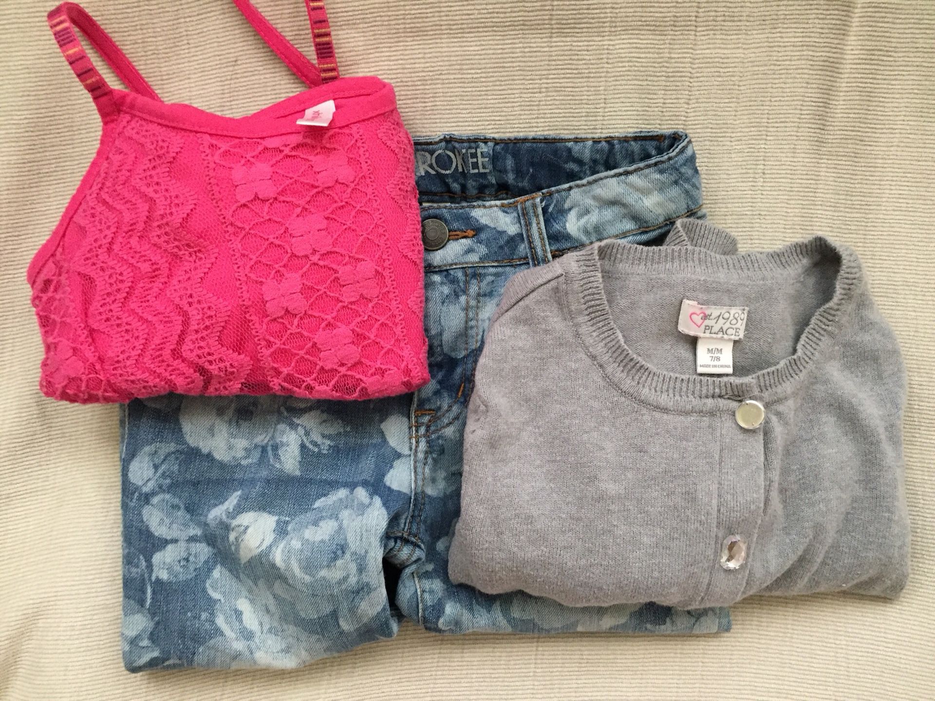 Girls Jean, sweater and shirt