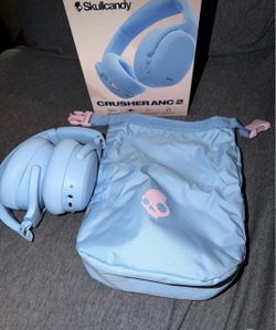 Skullcandy Crusher ANC 2 Noise Cancelling Wireless Headphones - Preppy Blue Multi-Sensory Crusher Bass, Over-Ear Fit, Bluetooth, 60 Hours Battery, Wor