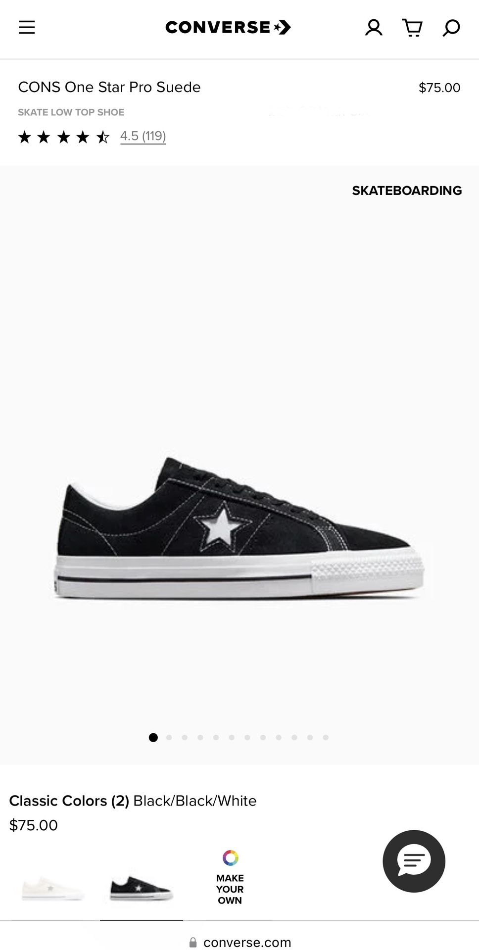 Converse One Star Pro Suede Skateboarding Shoes Sneakers