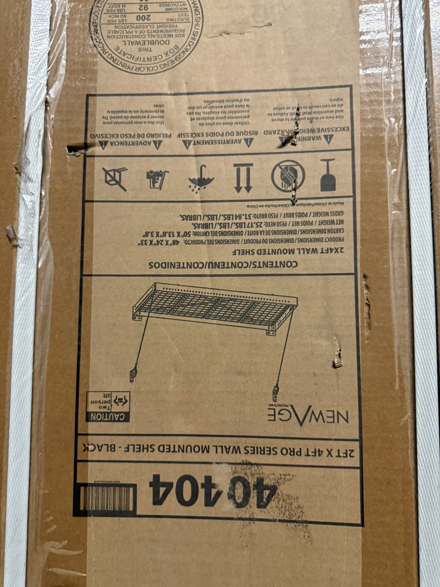 2FT X 4FT PRO SERIES WALL MOUNTED SHELF - BLACK