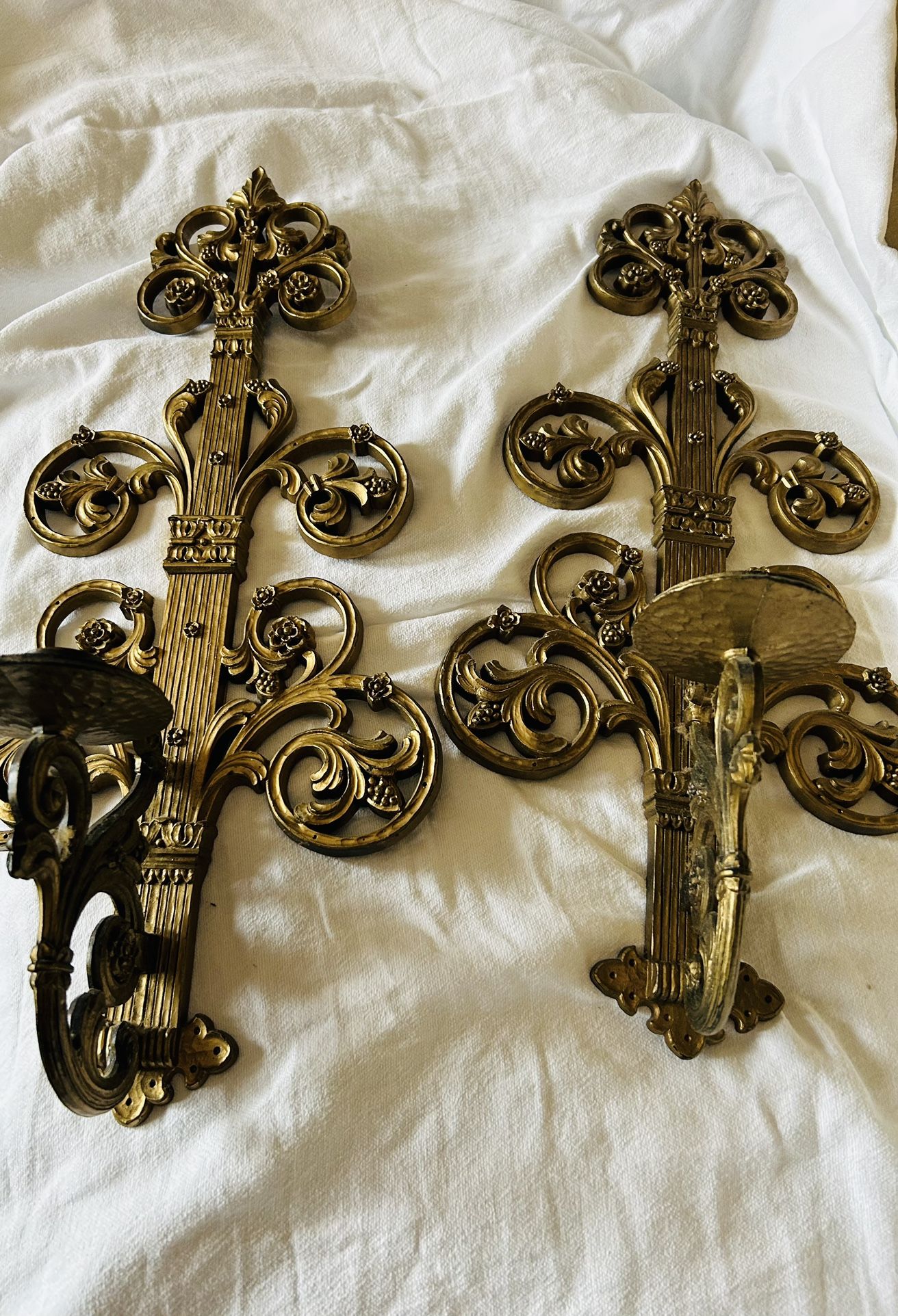 Mid Century Hmco Wall Hanging Candle Holders 20 Inches Tall And 6 Inches Wide