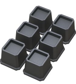 Bed Risers 3 Inch, Heavy Duty Furniture Risers, Set of 6, Black Lift Up Bed 3" High, Risers For Bed Frame, For Sofa and Table, Plastic Bed Lifters, Su