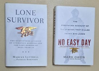 Navy SEAL Book Bundle - Lone Survivor + No Easy Day - Bin Laden Raid - Hardcovers