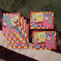 FREE - SpongeBob Party Invitations, 4 Invitations and 2 Thank You Cards