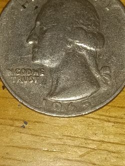 1965 No Mint Quarter Error On I In God we Trust