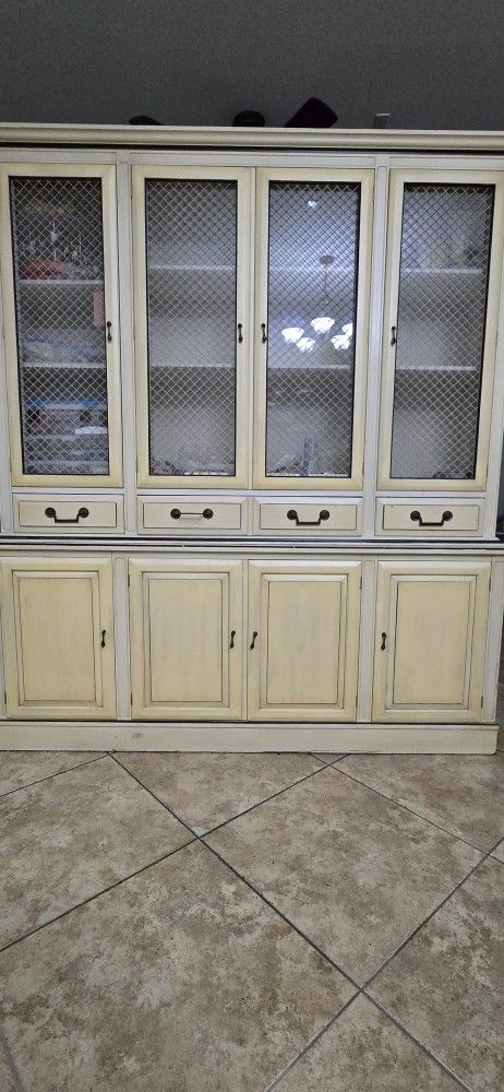 Solid yellow wood hutch