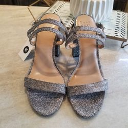 Sparked silver heels