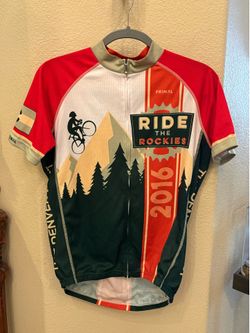 PRIMAL Men Ride the Rockies 2016 Graphic Full Zipped Cycling Jersey Size Medium