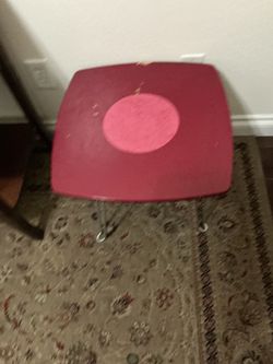 19”x19”x15” Red Side Table with Hairpin Legs
