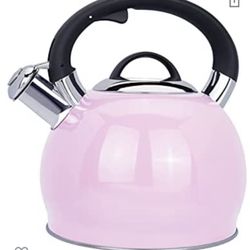 Chantal Oolong 1.8 quart Enamel on Steel Whistling Teakettle, Pink