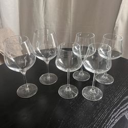 Set of 6 Wine Glasses | Williams Sonoma & RCR Royal Crystal Rock Italy | Balloon Style
