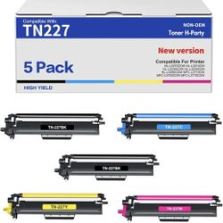 TN227 High Yield Toner 5 Pack New Sealed For Brother *Read Description