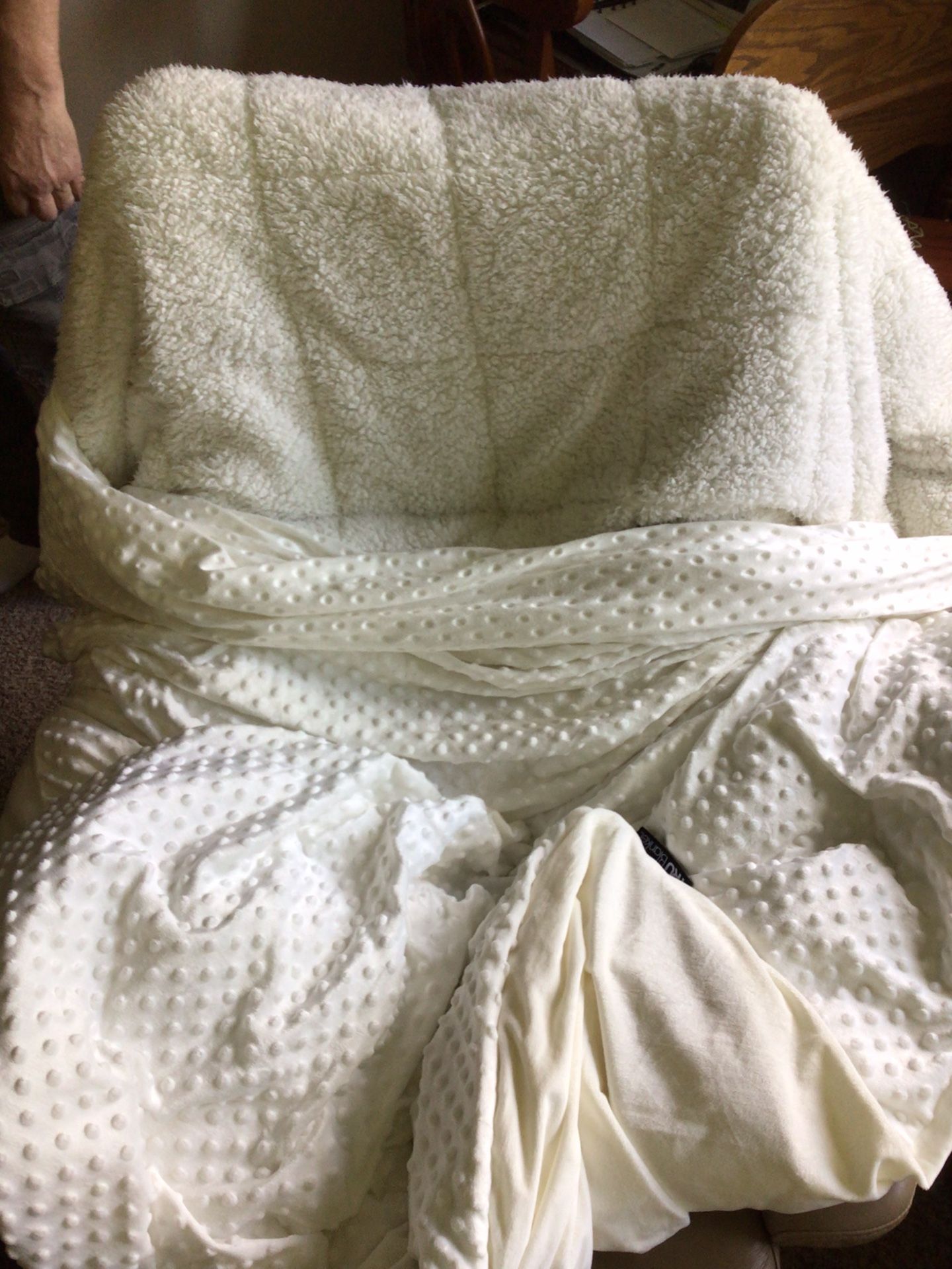 Wemore Reversible Shaggy Faux Sherpa Weighted Blanket w/Duvet