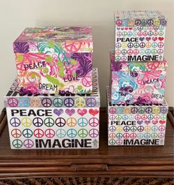 5Pc. Set of 1960’s Themed Nesting Storage Boxes