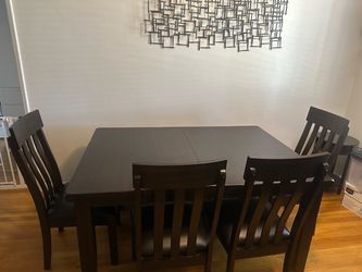 Expandable Dining Table + 4 Chairs & Bench – $400 OBO