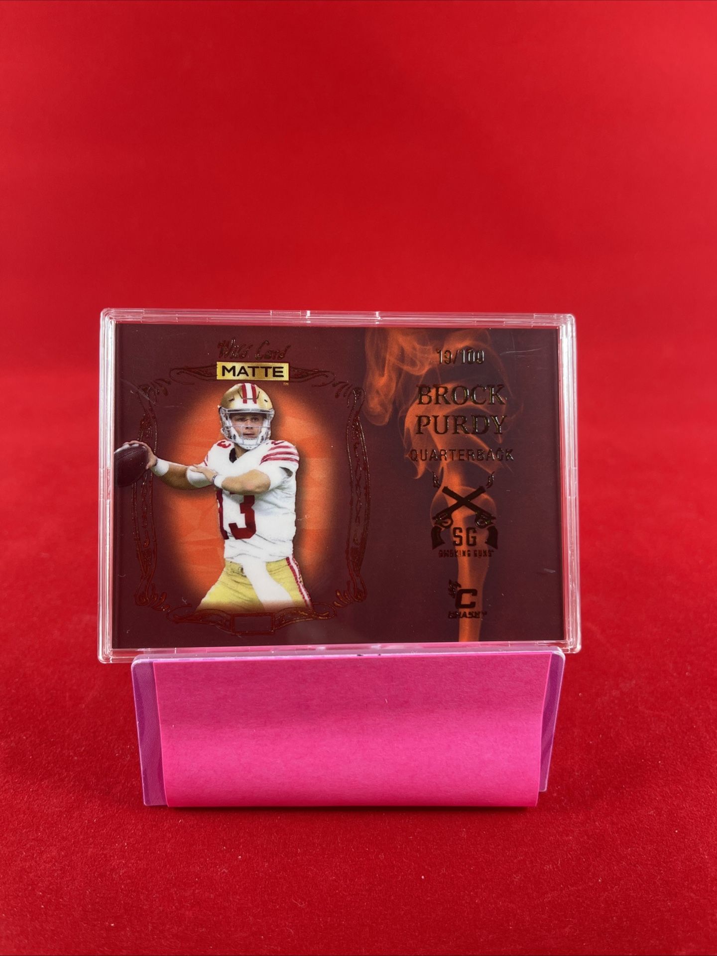 2022 Wild Card MATTE Smoking Guns Orange Smoke Brock Purdy 19/100 49ers,All Products : American Fashion Style Bags On Sale