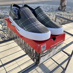 Vision Green Plad Slip On Shoes / Vans Like 13