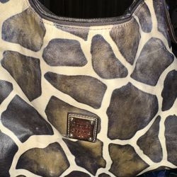 Vintage 🔥FREE SHIPPING  🔥DOONEY & BOURKE Large Giraffe Animal Print Shoulder Handbag Purse Brown