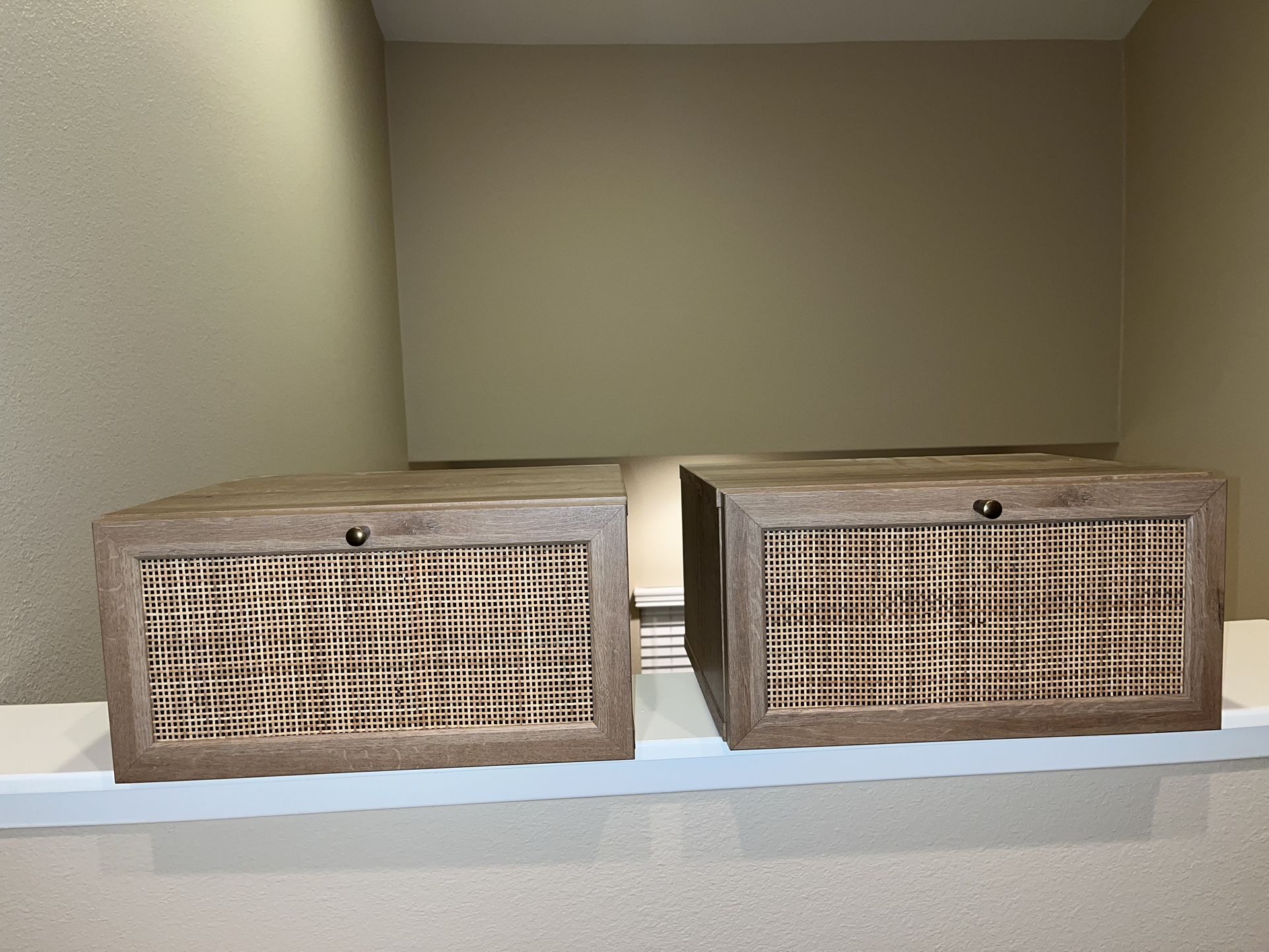 Rattan Floating Nightstand Set