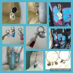 DANGLES OR KEYCHAINS For SALE: Can Be hung from Your Stanley Cup Water Bottle Handle Or Backpacks,  purses, suitcases, OR sports bags! DANGLE ONLY!