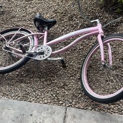 Pink Beach Cruiser Bike Large Womens