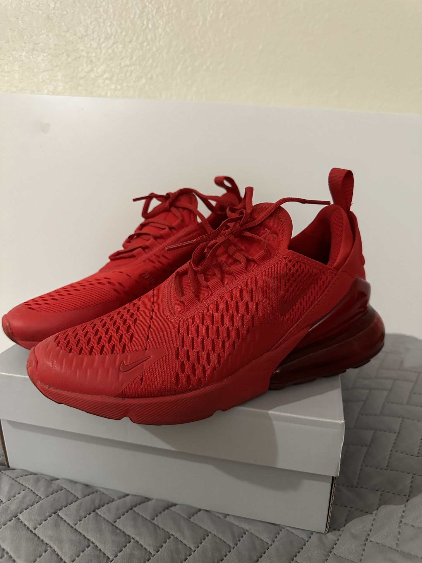 HOT Nike Air Max 270 Nike Kids Red Shoes Nike Air Max 270 Big