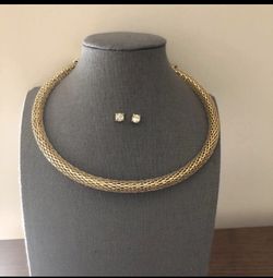 Gold Plated Snake Chain Open Choker Set