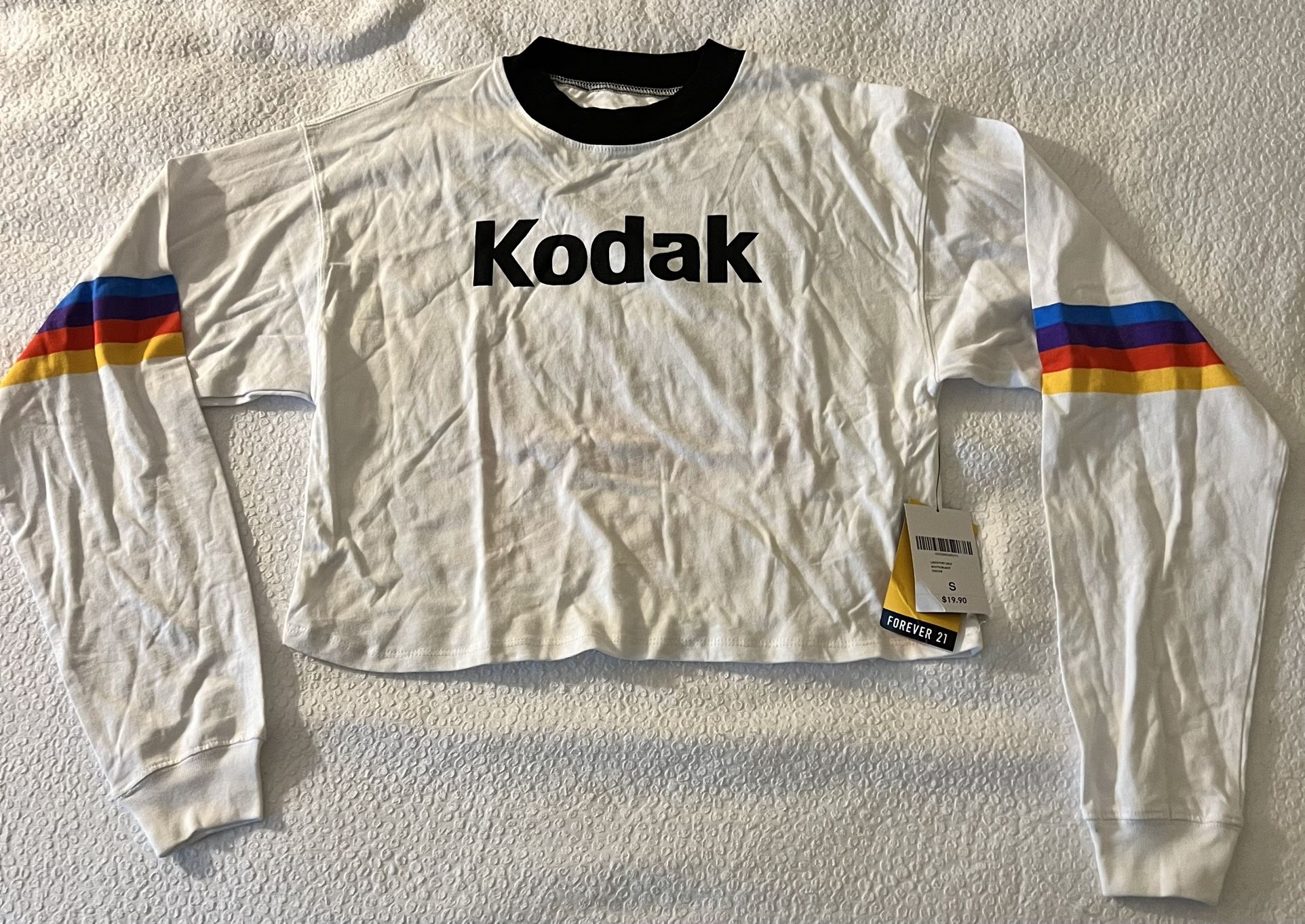 Forever 21 Girls Small Kodak Cropped Long Sleeve Shirt