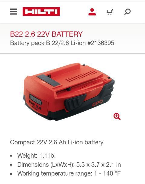 Hilti Li-ion Battery 