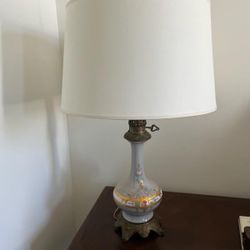 pair of porcelain and bronze lamps 19th century hand painted